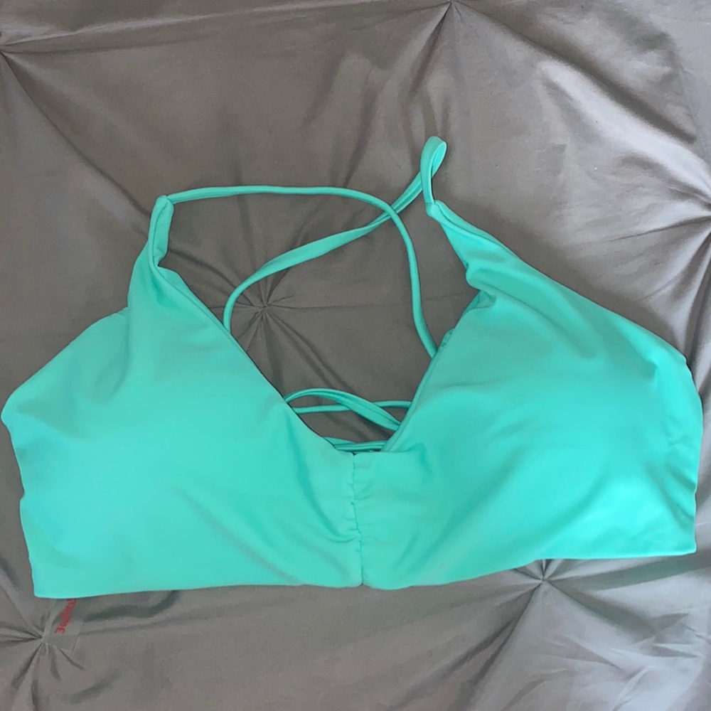 ROMWE Teal Strappy Bikini Top Size M